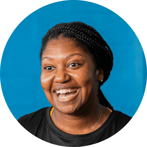 a happy smiling woman